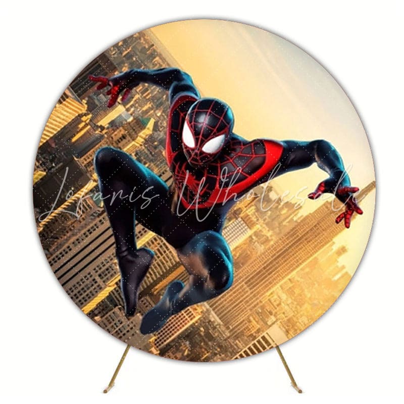 Heroic Spider-Man Super Heroes Round Backdrop For Action Party