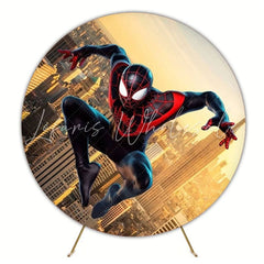 Heroic Spider-Man Super Heroes Round Backdrop For Action Party