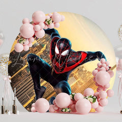 Heroic Spider-Man Super Heroes Round Backdrop For Action Party