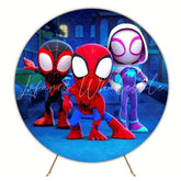 Heroic Super Heroes Theme Party Round Backdrop For Action Vibe