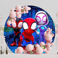 Heroic Super Heroes Theme Party Round Backdrop For Action Vibe