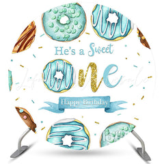 Lofaris Hes Sweet One Donut Candy Land Theme Round Backdrop
