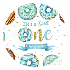 Lofaris Hes Sweet One Donut Candy Land Theme Round Backdrop