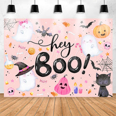 Lofaris Hey Boo Pink Halloween Backdrop For Baby Shower
