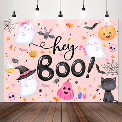 Lofaris Hey Boo Pink Halloween Backdrop For Baby Shower