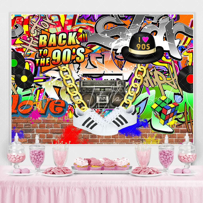 Lofaris Hip Hop Back To The 90s Birthday Backdrop For Party