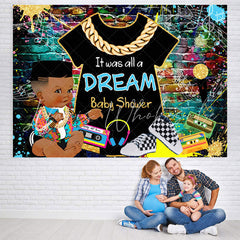 Lofaris Hip Hop Graffiti Wall A Dream Baby Shower Backdrop