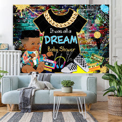 Lofaris Hip Hop Graffiti Wall A Dream Baby Shower Backdrop