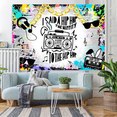 Lofaris Hip Hop Radio Graffiti Style Happy Birthday Backdrop
