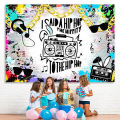 Lofaris Hip Hop Radio Graffiti Style Happy Birthday Backdrop