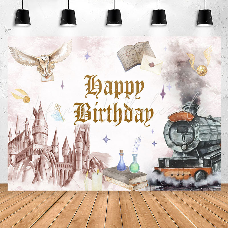 Lofaris Hogwarts Style Mystical Happy Birthday Backdrop