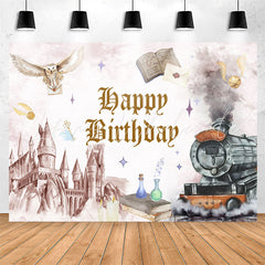 Lofaris Hogwarts Style Mystical Happy Birthday Backdrop