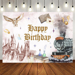 Lofaris Hogwarts Style Mystical Happy Birthday Backdrop