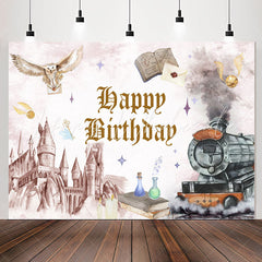 Lofaris Hogwarts Style Mystical Happy Birthday Backdrop