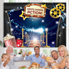 Lofaris Hollywood Movie Theme Birthday Party Backdrop Banner