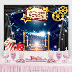 Lofaris Hollywood Movie Theme Birthday Party Backdrop Banner