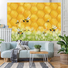 Lofaris Honey Bee Newborn Baby Shower Backdrop For Photo