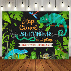 Lofaris Hop Crawl Slither Jungle Animals Birthday Backdrop