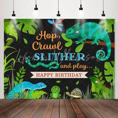 Lofaris Hop Crawl Slither Jungle Animals Birthday Backdrop