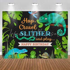 Lofaris Hop Crawl Slither Jungle Animals Birthday Backdrop