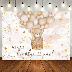 Lofaris Hot Air We Can Bearly Wait Baby Shower Backdrop
