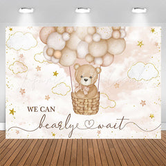 Lofaris Hot Air We Can Bearly Wait Baby Shower Backdrop