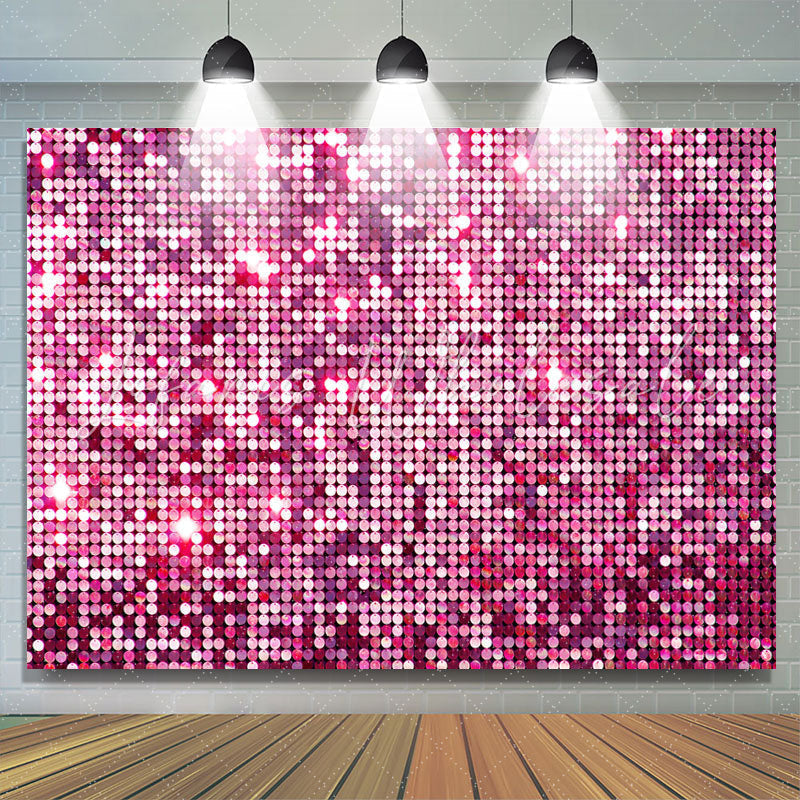 Lofaris Hot Pink Bokeh Glitter Happy Birthday Party Backdrop