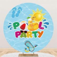 Lofaris Hot Summer Swimming Pool Party Circle Holiday Backdrop