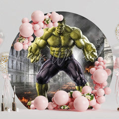 Hulk Avengers Hero Round Backdrop For Superhero Party Theme