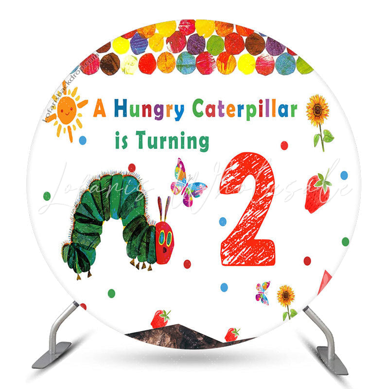 Lofaris Hungry Caterpillar Butterfly Round 2Nd Birthday Backdrop