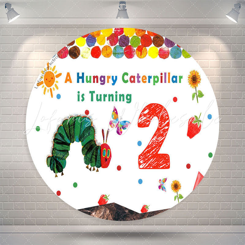 Lofaris Hungry Caterpillar Butterfly Round 2Nd Birthday Backdrop