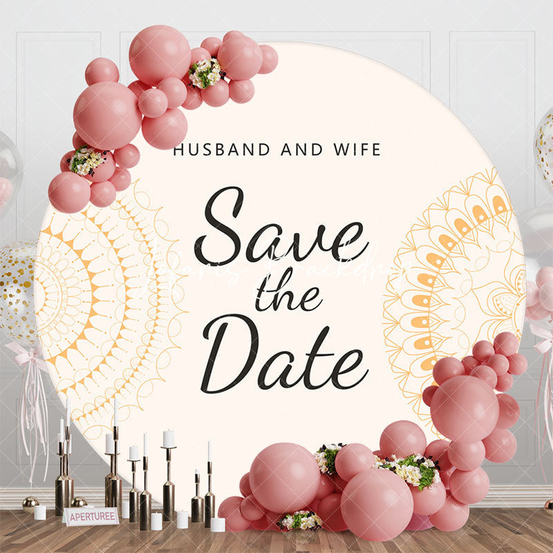 Lofaris Husband And Wife Save The Date Round Wedding Backdrop