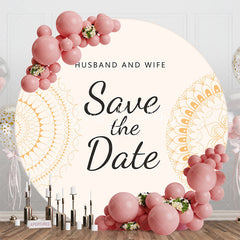 Lofaris Husband And Wife Save The Date Round Wedding Backdrop