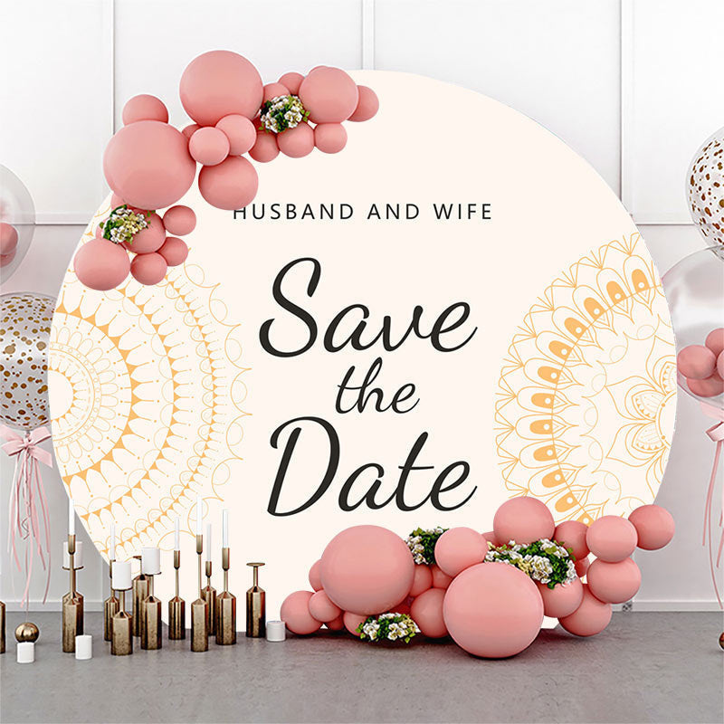 Lofaris Husband And Wife Save The Date Round Wedding Backdrop