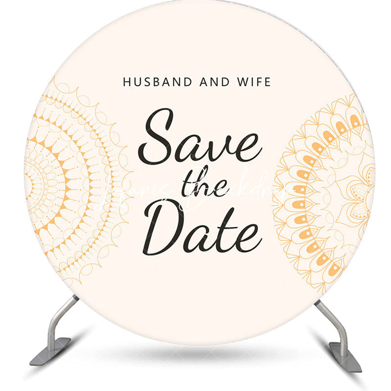 Lofaris Husband And Wife Save The Date Round Wedding Backdrop