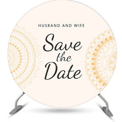 Lofaris Husband And Wife Save The Date Round Wedding Backdrop