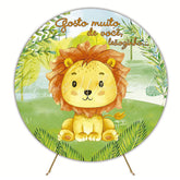 I Love You Little Lion Round Backdrop for Valentine¡¯s Day