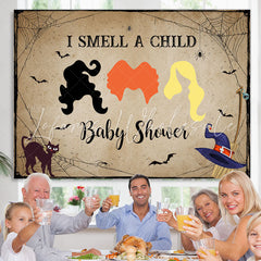 Lofaris I Smell A Child Halloween Theme Baby Shower Backdrop
