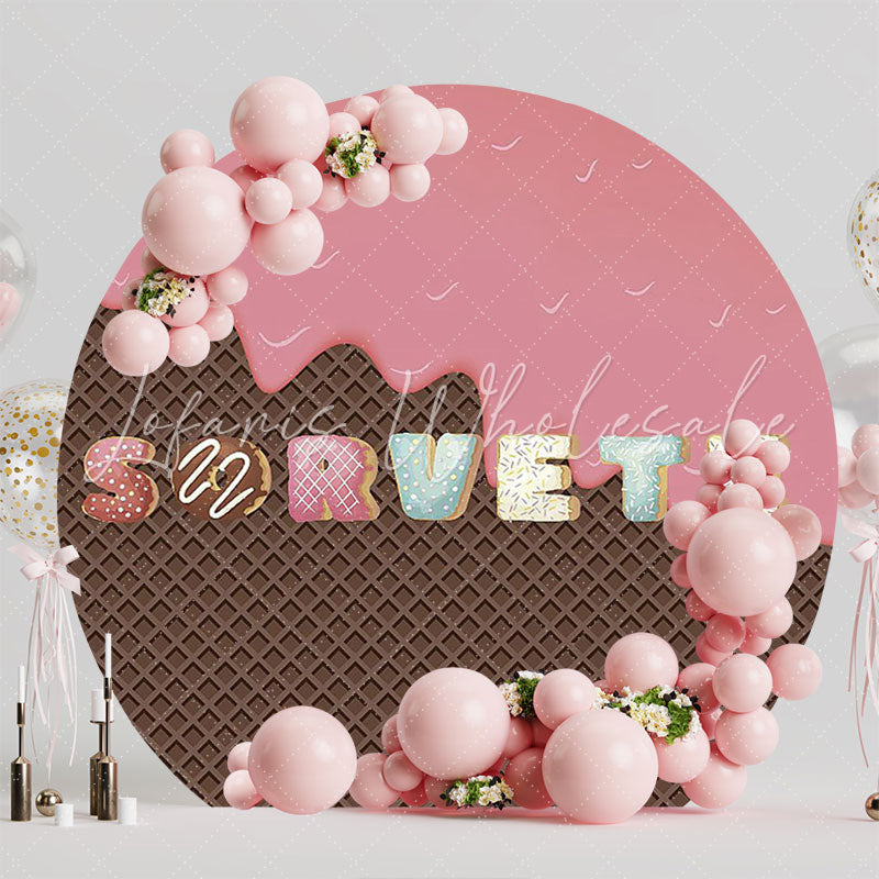 Ice Cream Round Backdrop for Sweet Treats Celebration