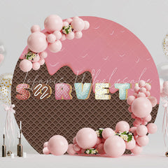 Ice Cream Round Backdrop for Sweet Treats Celebration
