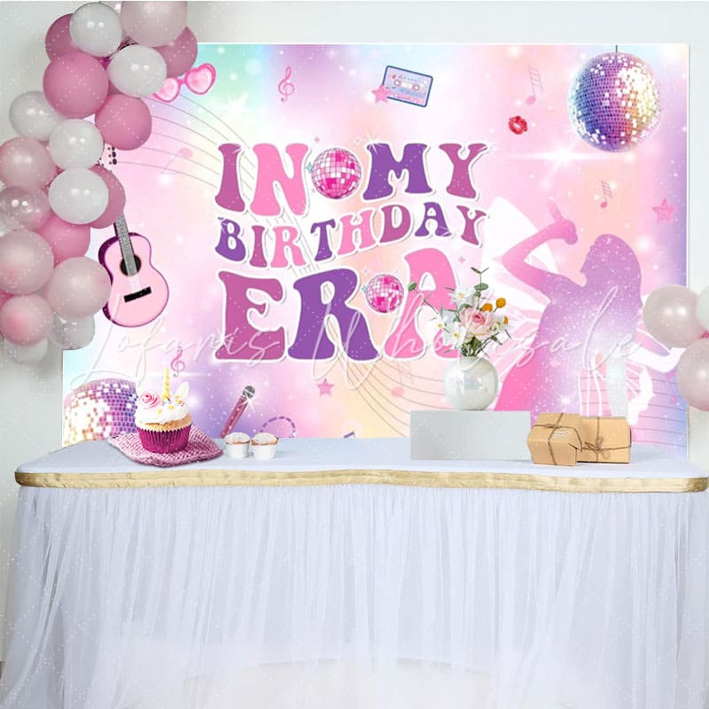 In My Birthday Era Disco Music Themed Party Decorations Backdrop