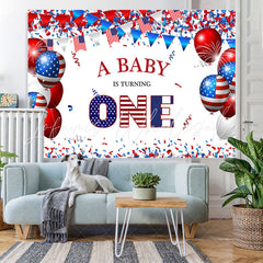 Lofaris Independence Day Theme 1st Birthday Party Backdrop