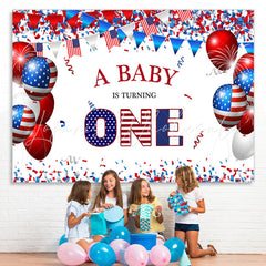 Lofaris Independence Day Theme 1st Birthday Party Backdrop