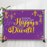 Lofaris Indian Deepavali Lights Purple Happy Diwali Backdrop