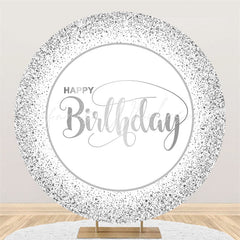 Lofaris Ink Dot Black White Circle Happy Birthday Backdrop