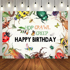 Lofaris Insects Hop Crawl Creep Happy Birthday Backdrop