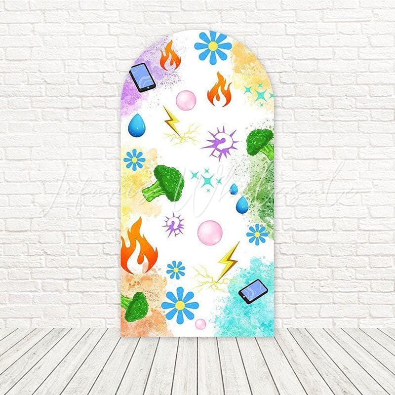 Inside Out Colorful Theme Arch Backdrop For Imaginative Kids Party