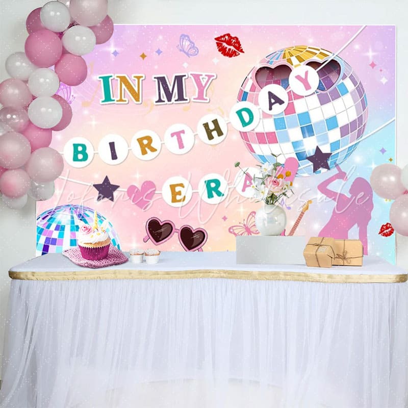 Iridescent in My Birthday Era Music Birthday Backdrop