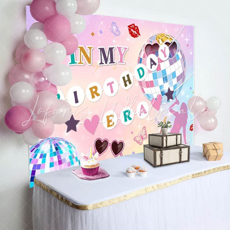 Iridescent in My Birthday Era Music Birthday Backdrop