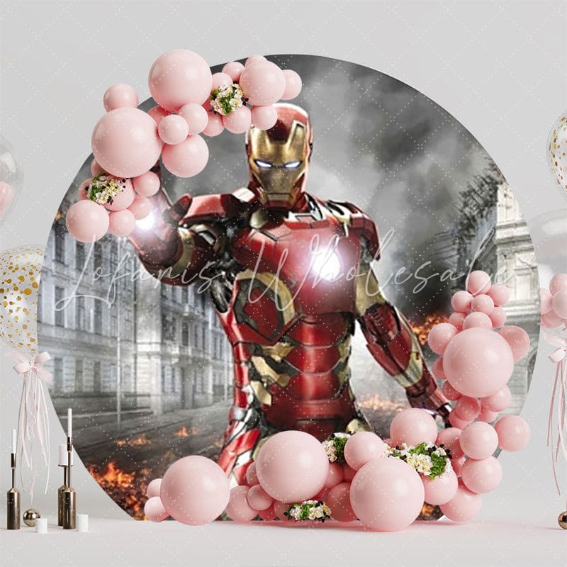 Iron Man Avengers Hero Round Backdrop For Superhero Celebrations